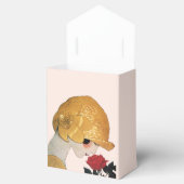 赤いバラのルビージェムストーンモノグラム、ピンクの女性 フェイバーボックス (オープン)