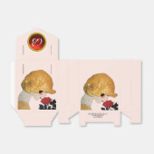 赤いバラのルビージェムストーンモノグラム、ピンクの女性 フェイバーボックス (折り畳みなし)