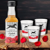 赤いバラのレースホースダービーウェディングシャワー ショットグラス