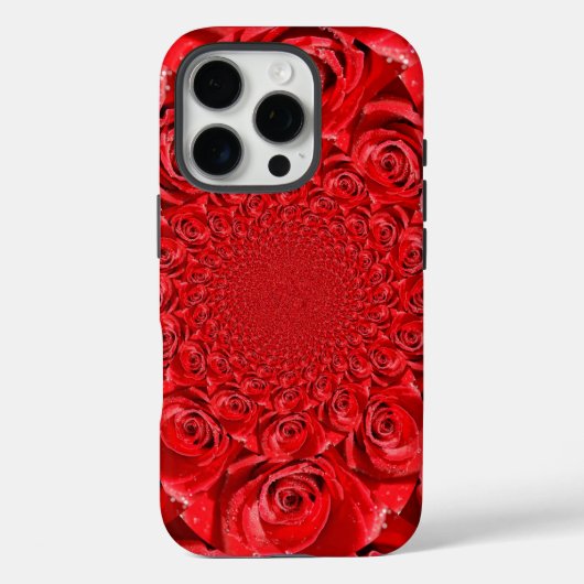 赤いバラの万華鏡 | ハッピーバレンタインデーアート Case-Mate iPhoneケース (裏面)
