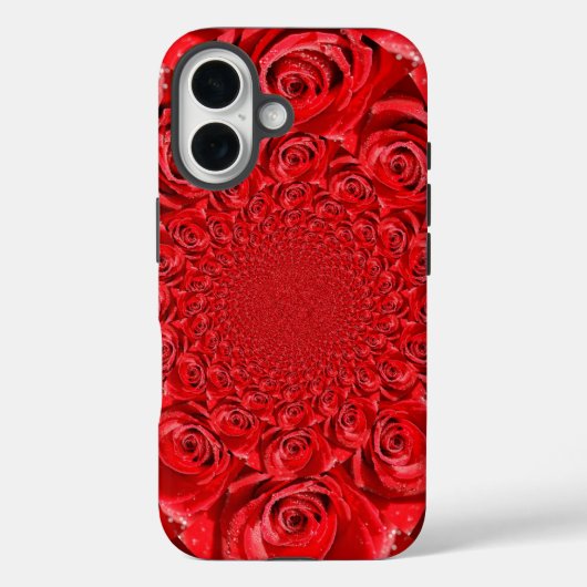 赤いバラの万華鏡 | ハッピーバレンタインデーアート Case-Mate iPhoneケース (裏面)