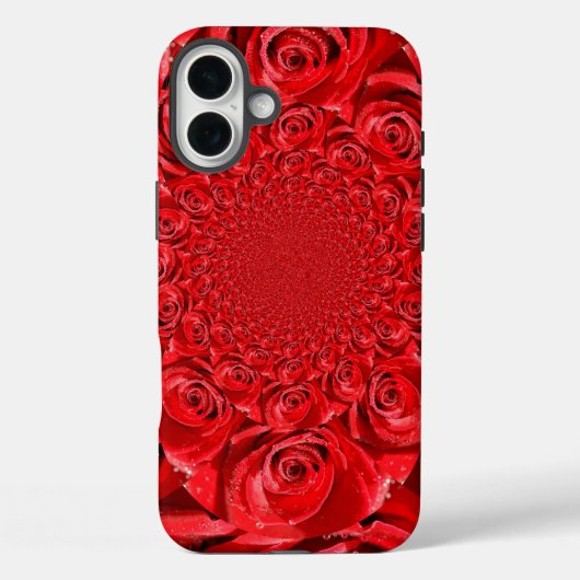 赤いバラの万華鏡 | ハッピーバレンタインデーアート Case-Mate iPhoneケース (裏面)