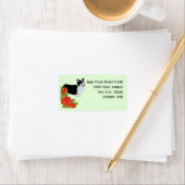 赤いバラの上のコルギ[ペンブロークウェールズ] ラベル (インサイチュ)