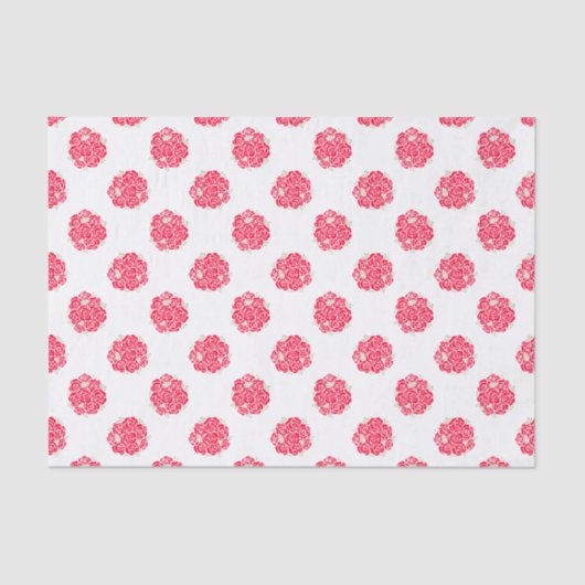 赤いバラの上の白ティッシュペーパー 薄葉紙 (正面)