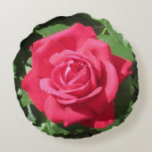 赤いバラの丸い枕 ラウンドクッション (裏面)