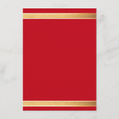 赤いバラの付いた金のフレーム、ゴシックウェディング メニュー (裏面)