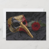 赤いバラの仮面舞踏会 誕生日招待状 招待状 (裏面)