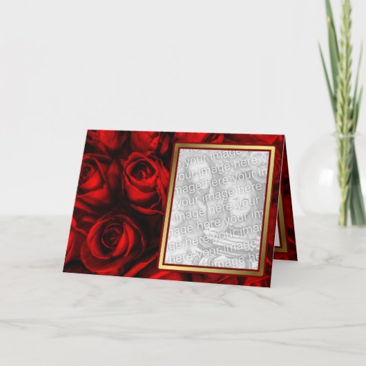 赤いバラの優雅さ - テンプレート (正面)