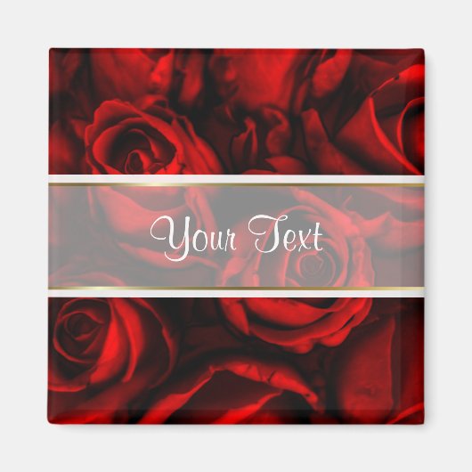 赤いバラの優雅さ マグネット (正面)