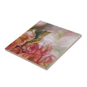 赤いバラの光が落ち込む太陽の光 タイル (側面)