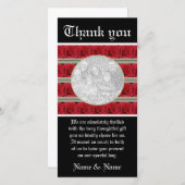 赤いバラの写真はカスタマイズ可能なテンプレートを-梳きます サンキューカード (正面/裏面)