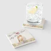 赤いバラの写真エレガント大理石 ストーンコースター (横)