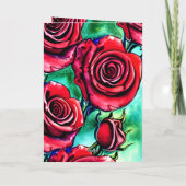 赤いバラの写真バレンタインデー妻への愛 シーズンカード (裏面)