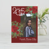赤いバラの写真 卒業のお知らせ 招待状 (スタンド正面)