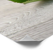 赤いバラの可愛い猫 ポスター (角)