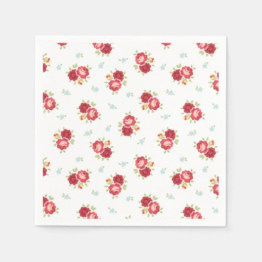 赤いバラの国かわいいかわいらしと スタンダードカクテルナプキン (正面)