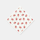 赤いバラの国かわいいかわいらしと スタンダードカクテルナプキン (角)