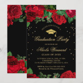 赤いバラの境界 花の卒業 招待状 (正面/裏面)