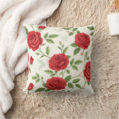 赤いバラの夢のアクセント枕の広場 クッション (ブランケット)