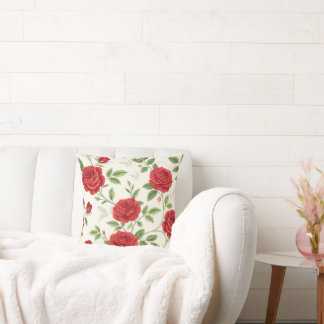 赤いバラの夢のアクセント枕の広場 クッション