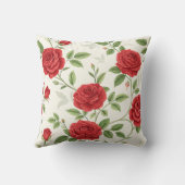 赤いバラの夢のアクセント枕の広場 クッション (裏面)