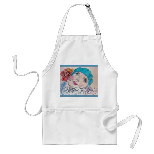 赤いバラの女の子がエプロンに忠実 スタンダードエプロン (正面)