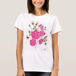 赤いバラの女性用Tシャツ Tシャツ