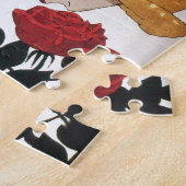 赤いバラの女性 ジグソーパズル (側面)