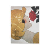 赤いバラの女性 ノートパッド (回転)