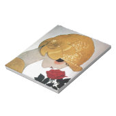 赤いバラの女性 ノートパッド (回転)