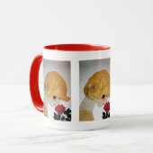 赤いバラの女性 マグカップ (正面左)