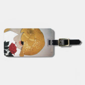 赤いバラの女性 ラゲッジタグ (正面横)