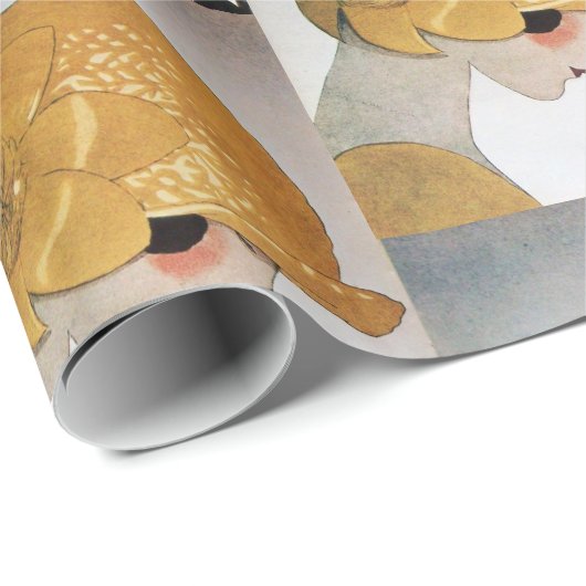 赤いバラの女性 / 美しさとファッション ラッピングペーパー (ロールコーナー)