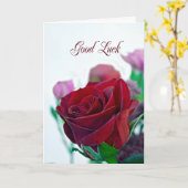 赤いバラの幸運のカード カード (黄色い花)
