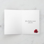 赤いバラの悔やみや弔慰カードをありがとう サンキューカード (内部)