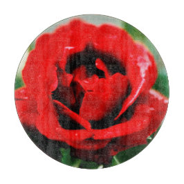 赤いバラの愛 カッティングボード