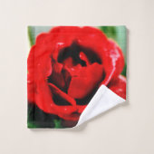 赤いバラの愛 バスタオルセット (ウォッシュタオル)