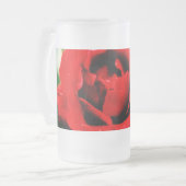 赤いバラの愛 フロストグラスビールジョッキ (正面左)