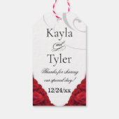 赤いバラの感謝を込めたウェディングギフト ギフトタグ (裏面)