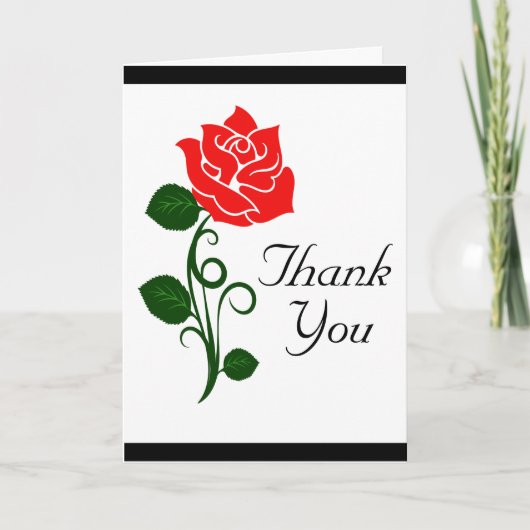 赤いバラの感謝カード サンキューカード (正面)