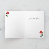 赤いバラの感謝カード サンキューカード (内部)