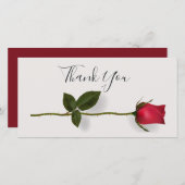 赤いバラの感謝 サンキューカード (正面/裏面)