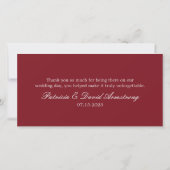 赤いバラの感謝 サンキューカード (裏面)