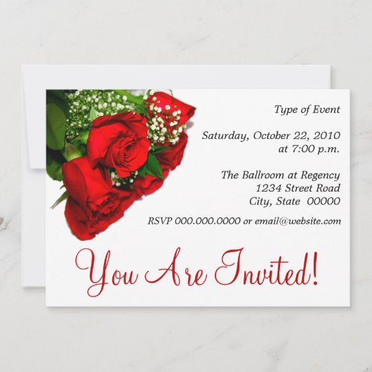赤いバラの招待状 招待状 (正面)