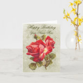 赤いバラの挨拶状 カード (黄色い花)