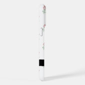 赤いバラの模様とお名前 iPhoneケース (右側面)
