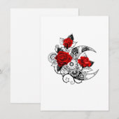 赤いバラの機械的な三日月 エンクロージャーカード (正面/裏面)