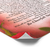 赤いバラの母のためのデシデラタの詩 ポスター (角)