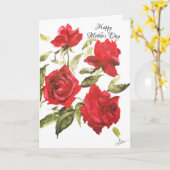 赤いバラの母の日カード カード (黄色い花)