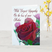 赤いバラの母を失った悔やみや弔慰 カード (黄色い花)